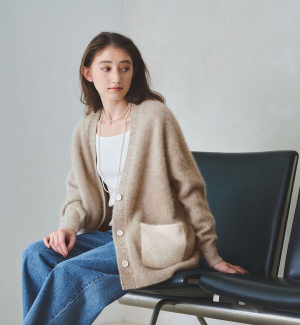 UNITED ARROWS「フォックスカシミヤ スパンコール ミドル カーディガン」|カーディガン|