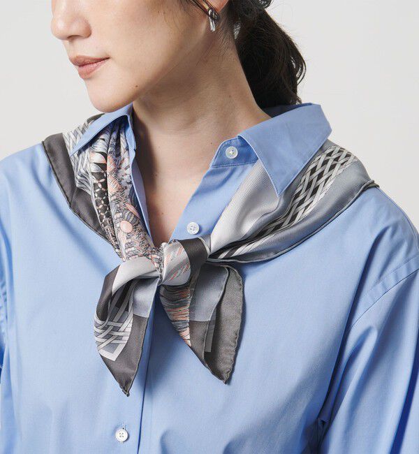 UNITED ARROWS「＜manipuri＞SILK 65&times;65 スカーフ 25FW」|マフラー|LT.GRAY