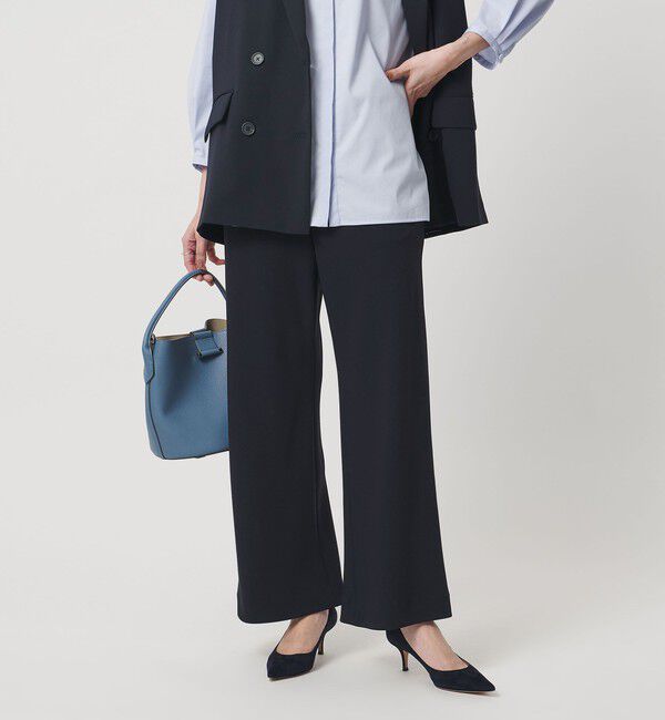 UNITED ARROWS「drapy バイアス イージー パンツ‐ウォッシャブル‐」|チノ|NAVY