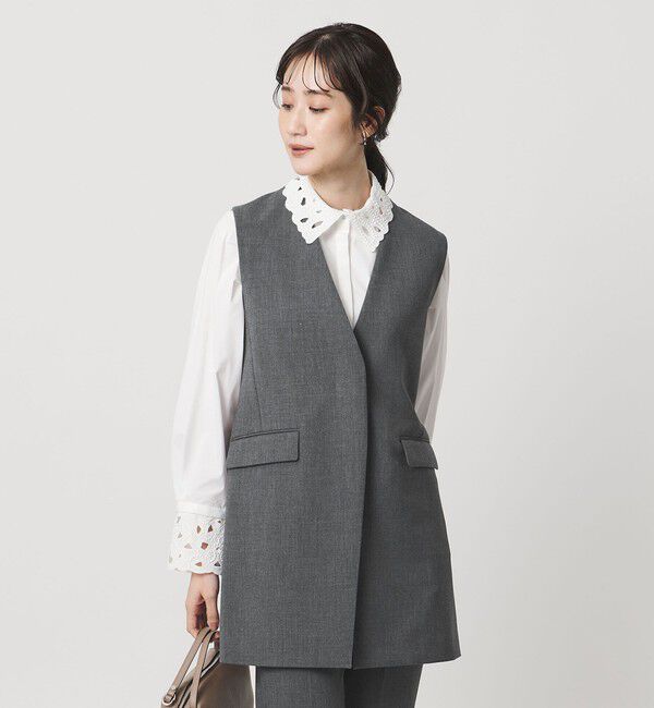 UNITED ARROWS「ダブルクロス ベスト ‐ウォッシャブル‐」|テーラードジャケット|