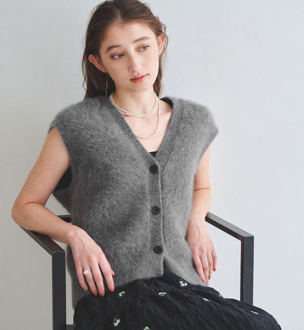 UNITED ARROWS「フォックスカシミヤ Vネック ベスト」|ベスト・ジレ|