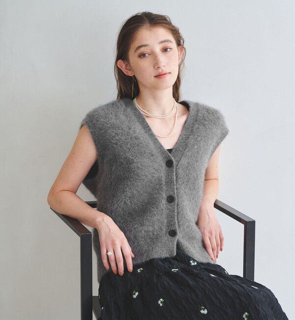 UNITED ARROWS「フォックスカシミヤ Vネック ベスト」|ベスト・ジレ|