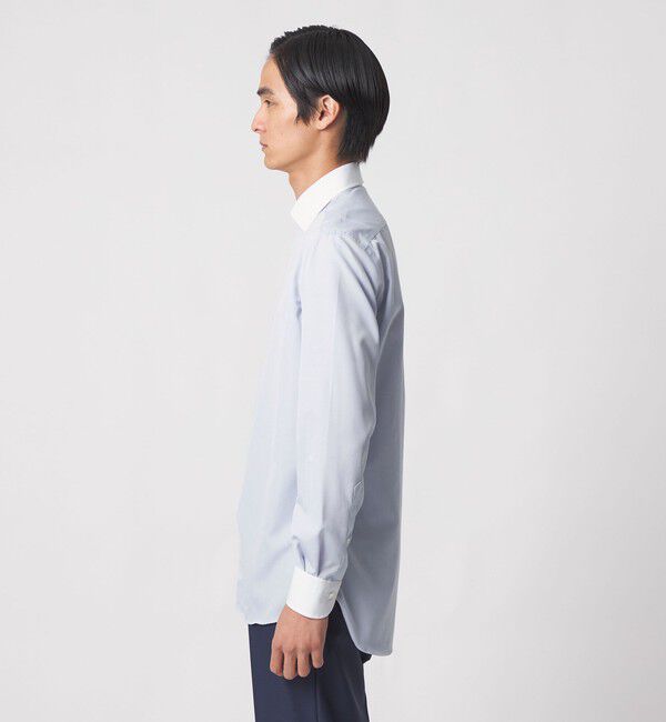 UNITED ARROWS「イージーケア AG グレンプレイド セミワイド クレリックカラーシャツ 抗菌防臭」|シャツ・ブラウス|