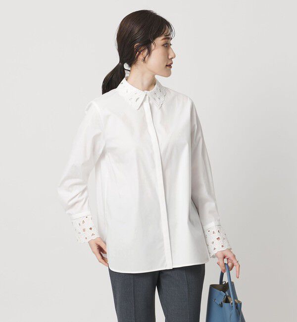 UNITED ARROWS「エンブロイダリー カラー シャツ ‐ウォッシャブル‐」|シャツ・ブラウス|