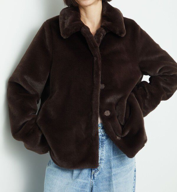 AEWEN MATOPH「＜AEWEN MATOPH＞フェイクファーショートコート」|その他|DK.BROWN