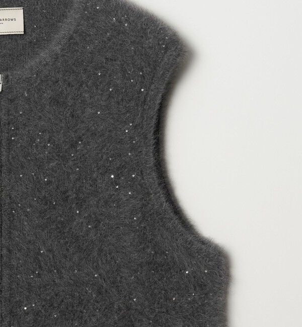 UNITED ARROWS「フォックスカシミヤ スパンコール ジップ ベスト」|ベスト・ジレ|