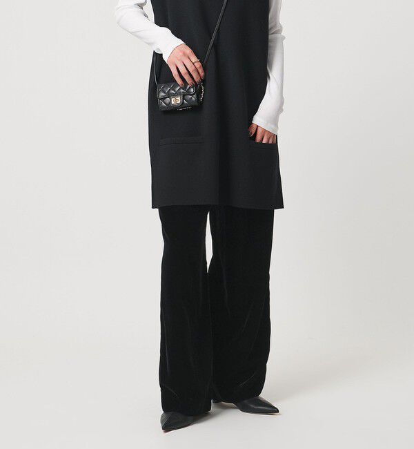 UNITED ARROWS「ベルベット イージー パンツ」|チノ|BLACK