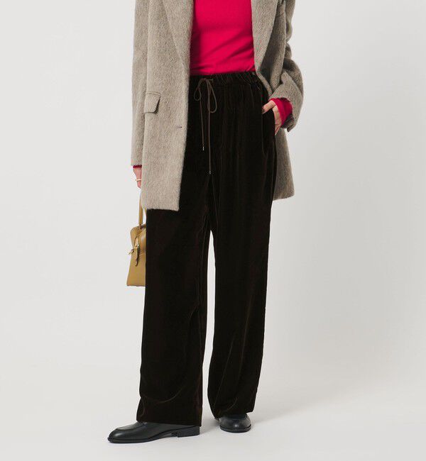 UNITED ARROWS「ベルベット イージー パンツ」|チノ|DK.BROWN