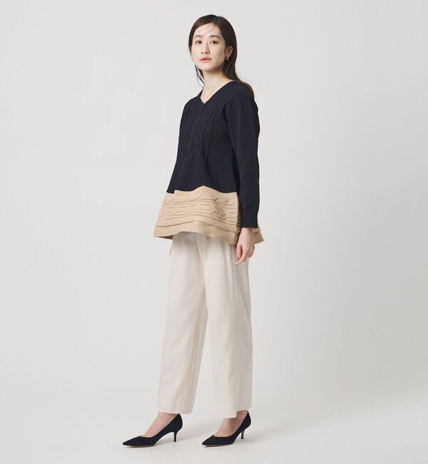 UNITED ARROWS「ケーブル Vネック ニット ‐ウォッシャブル‐」|ニット・セーター|