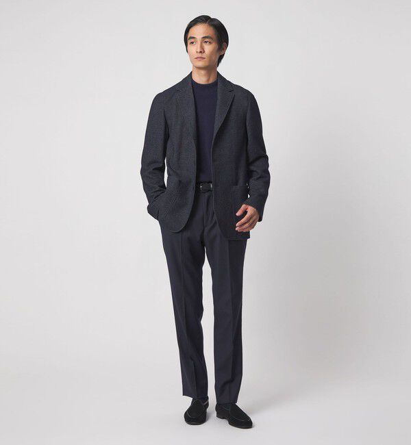 UNITED ARROWS「スリムテーパード サイドシャーリング 1プリーツ スラックス ストレッチ 防しわ」|スラックス|