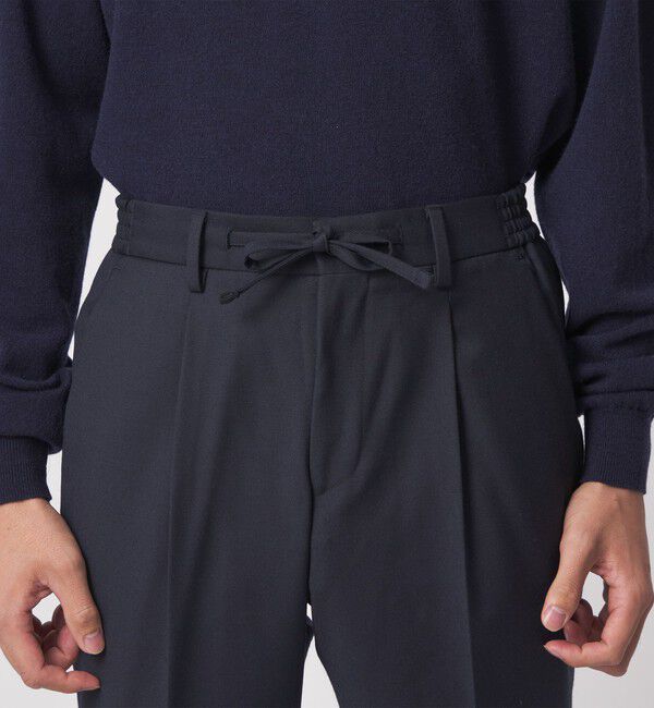 UNITED ARROWS「スリムテーパード サイドシャーリング 1プリーツ スラックス ストレッチ 防しわ」|スラックス|