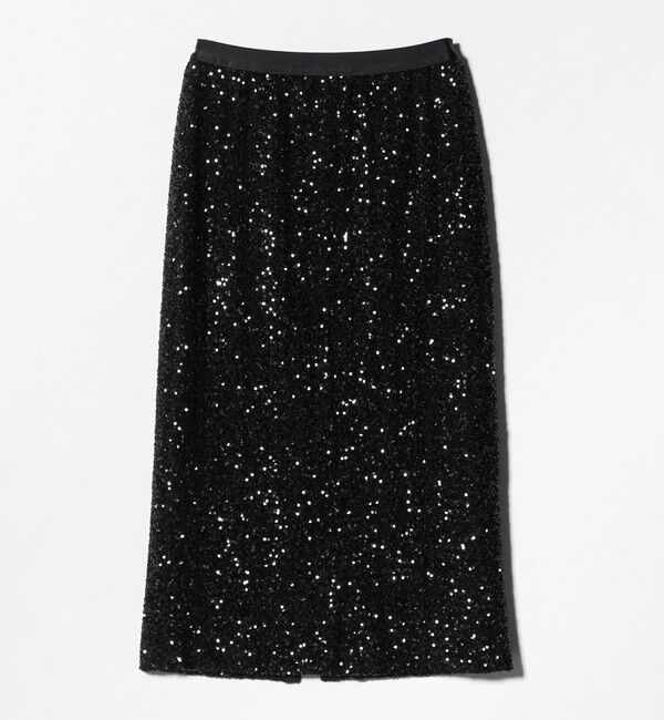 UNITED ARROWS「スパンコール Iライン スカート」|タイト|