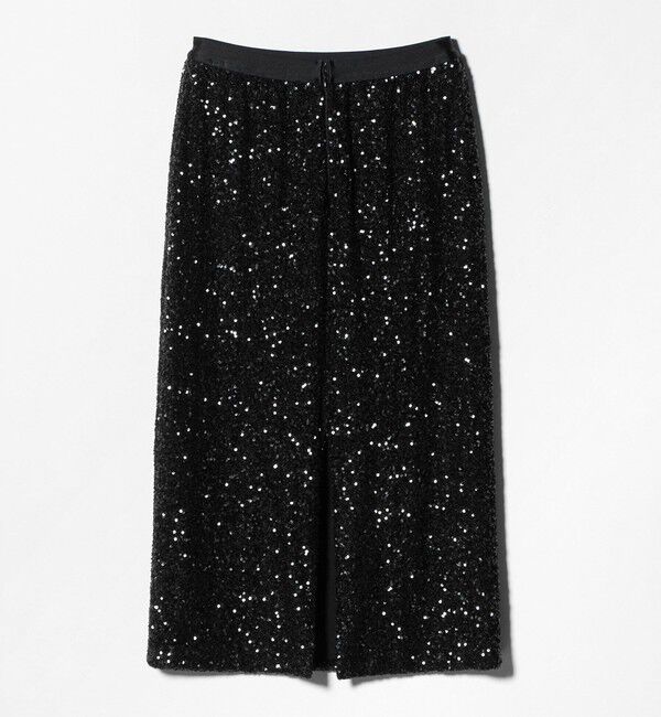 UNITED ARROWS「スパンコール Iライン スカート」|タイト|