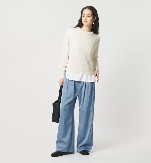 UNITED ARROWS「フラワー スパンコール クルーネック ニット」|ニット・セーター|