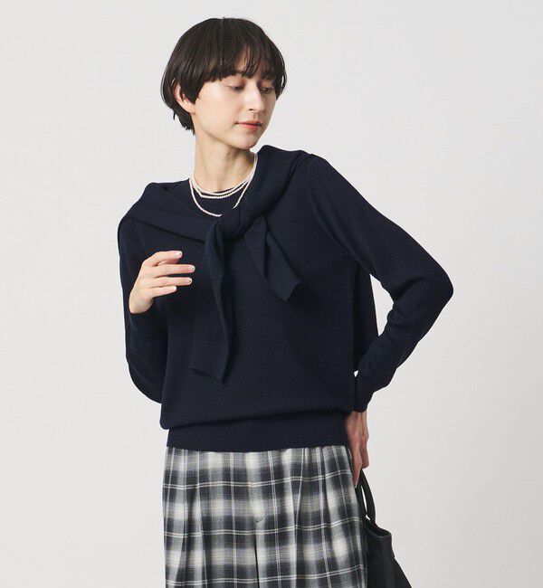 UNITED ARROWS「フルニードル クルーネック ニット」|ニット・セーター|