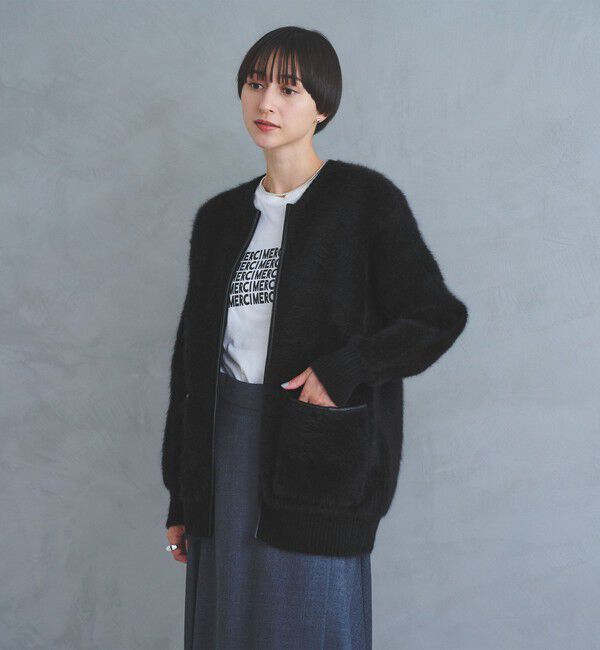 UNITED ARROWS「フォックスカシミヤ トリムコンビ カーディガン」|カーディガン|