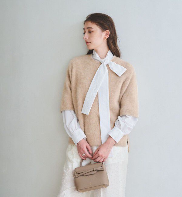 UNITED ARROWS「フォックスカシミヤ ハーフスリーブ Tニット」|ニット・セーター|