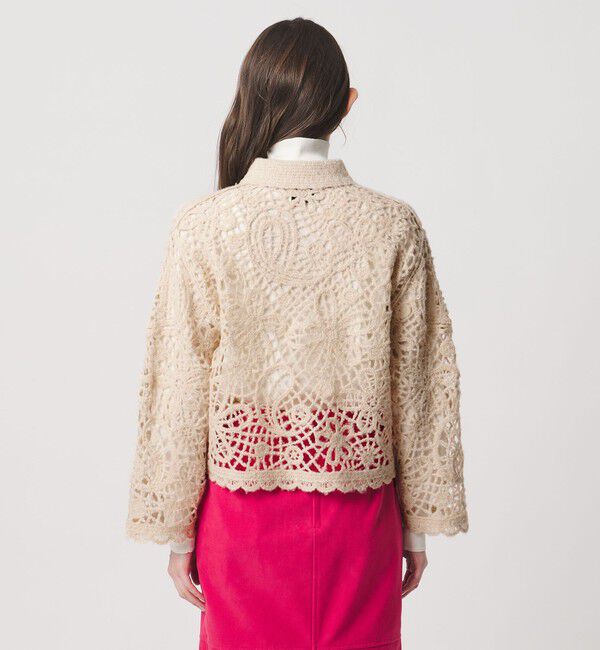 UNITED ARROWS「クロシェ ポロ カーディガン」|カーディガン|