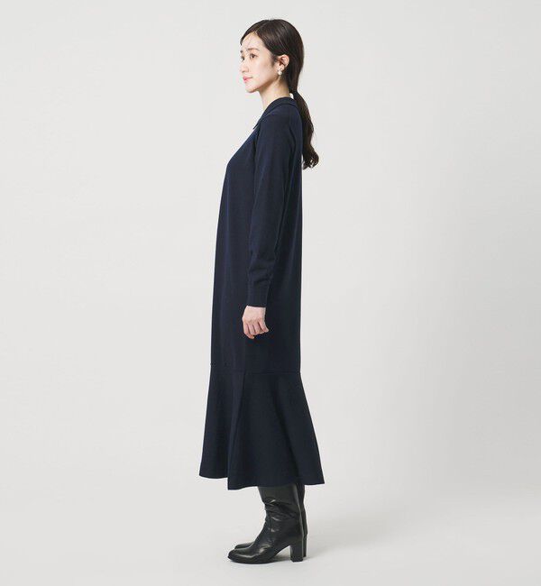 UNITED ARROWS「ニット ペプラム ロング ワンピース」|ワンピース|