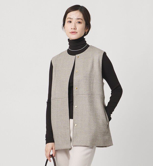 UNITED ARROWS「MOKU ３カラー ツイードライク ベスト」|ベスト・ジレ|