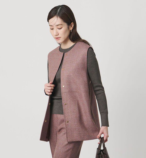 UNITED ARROWS「MOKU ３カラー ツイードライク ベスト」|ベスト・ジレ|