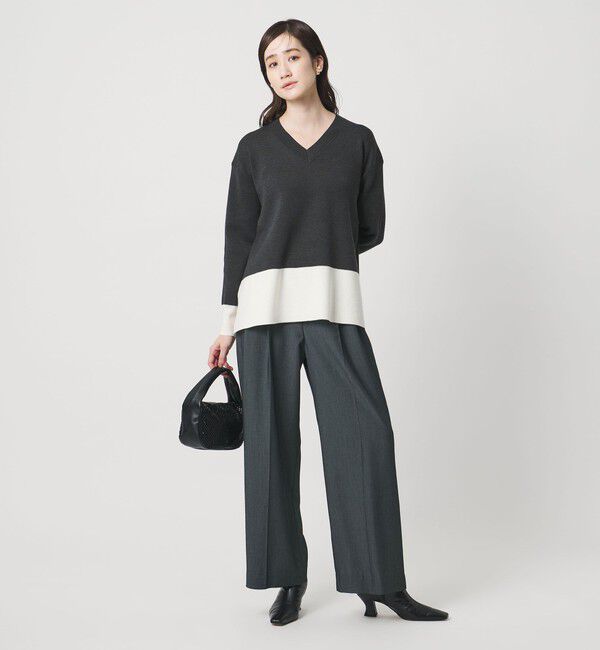 UNITED ARROWS「ウールブレンド Vネックニット ‐ウォッシャブル‐」|ニット・セーター|