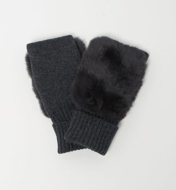 UNITED ARROWS「レッキスラビットファー フィンガーレスグローブ」|手袋|