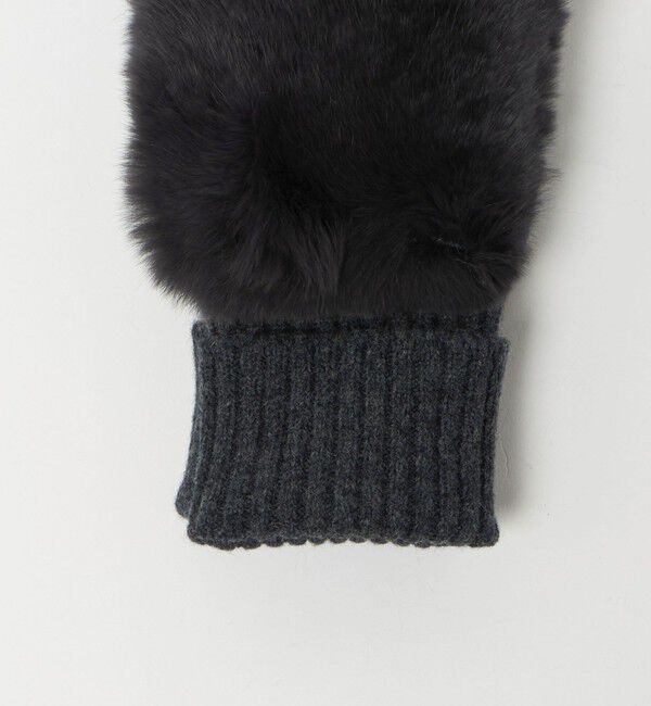 UNITED ARROWS「レッキスラビットファー フィンガーレスグローブ」|手袋|