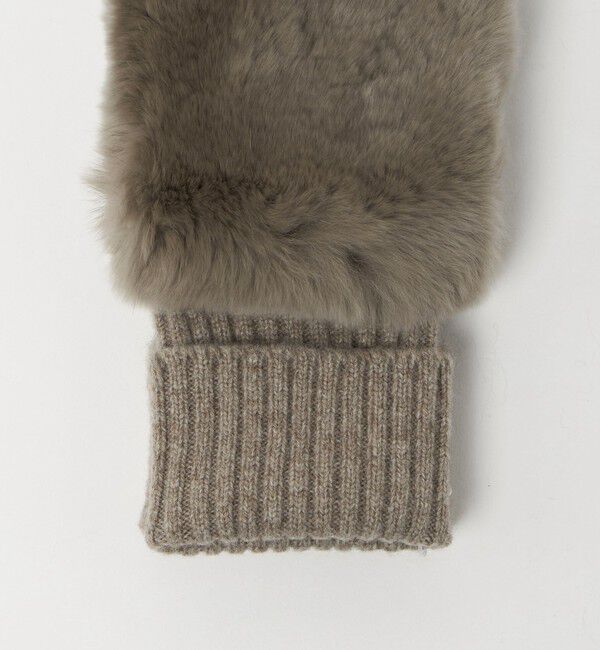 UNITED ARROWS「レッキスラビットファー フィンガーレスグローブ」|手袋|