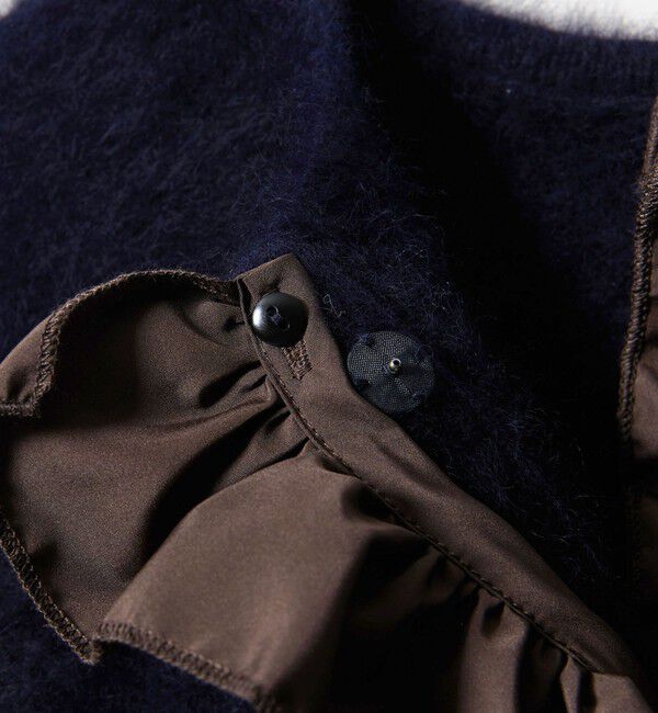 UNITED ARROWS「フォックスカシミヤ フリルコンビ カーディガン」|カーディガン|