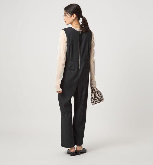 UNITED ARROWS green label relaxing「［size SHORT/TALLあり］ツイードライク キーネック オールインワン」|オールインワン|