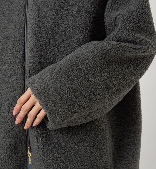 UNITED ARROWS green label relaxing「［size SHORTあり］ボア ノーカラー ブルゾン」|ブルゾン・スタジャン|