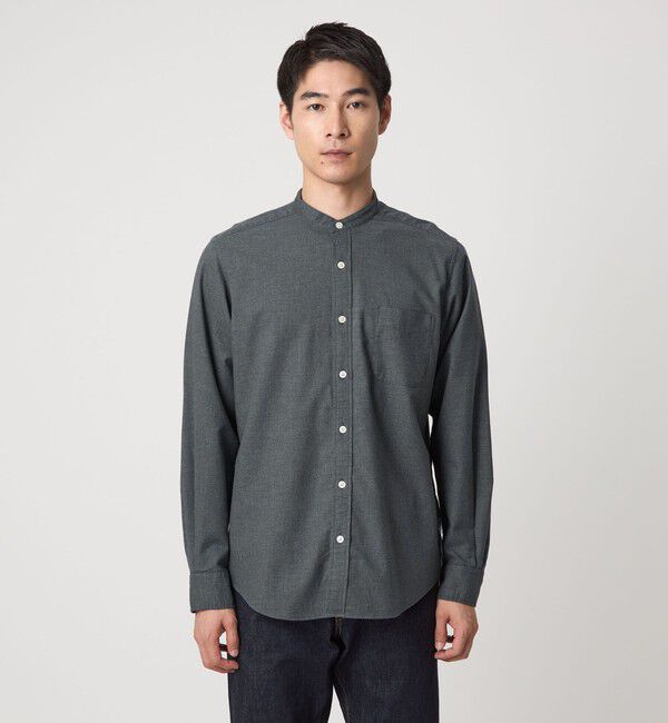 UNITED ARROWS green label relaxing「ナチュラルフィット  バンドカラー シャツ」|シャツ・ブラウス|