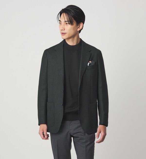 UNITED ARROWS green label relaxing「REDA BLAZER ホップサック 2B RG ジャケット」|テーラードジャケット|DK.GREEN