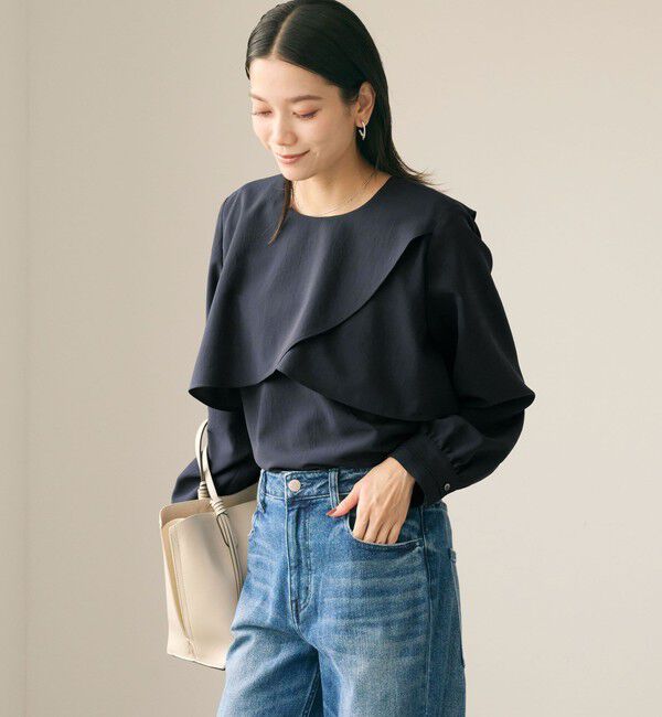 UNITED ARROWS green label relaxing「ケープ ロングスリーブ ブラウス」|シャツ・ブラウス|