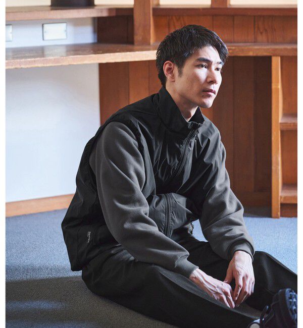 UNITED ARROWS green label relaxing「【別注】＜DAIWA＞PERTEX スタンドネック ベスト」|ダウンベスト・ベスト|BLACK