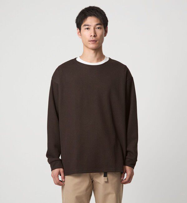 UNITED ARROWS green label relaxing「ハーフゲージ ダブルフェイス ノーカラー カットソー」|Tシャツ・カットソー|