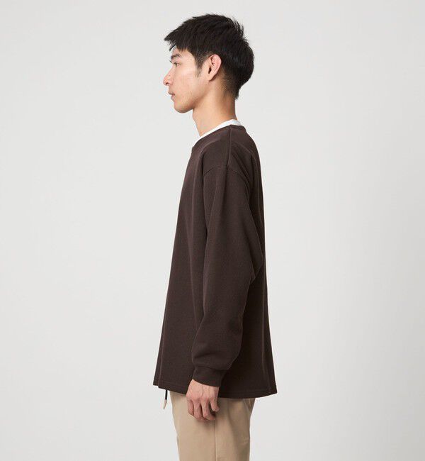 UNITED ARROWS green label relaxing「ハーフゲージ ダブルフェイス ノーカラー カットソー」|Tシャツ・カットソー|