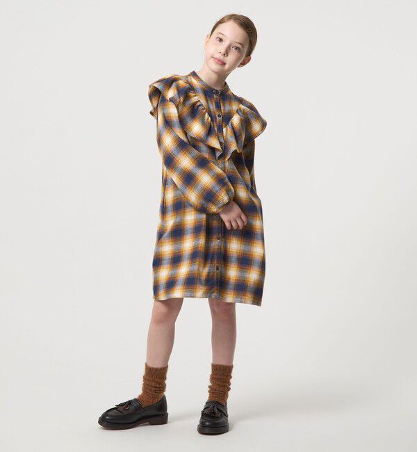 UNITED ARROWS green label relaxing「オンブレチェック ワンピース  / キッズ  100cm-160cm」|ワンピース|