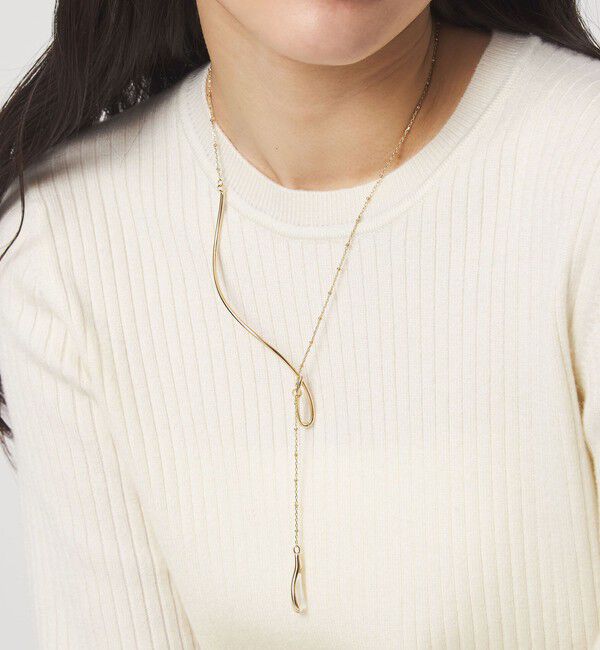 UNITED ARROWS green label relaxing「ウェーブバー＆ドロップクリア ネックレス」|ネックレス|