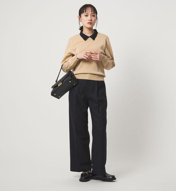 UNITED ARROWS green label relaxing「襟付き ロングスリーブ プルオーバー ニット ウォッシャブル」|ニット・セーター|