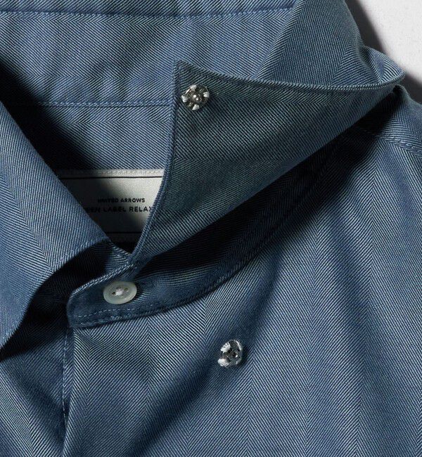 UNITED ARROWS green label relaxing「エブリット Cブラッシュド ヘリンボーン スナップ ボタンダウン シャツ -イージーアイロン・抗菌-」|シャツ・ブラウス|