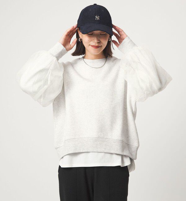 UNITED ARROWS green label relaxing「【WEB限定】＜at ease＞チュール ドッキング スウェット プルオーバー」|スウェット・ジャージ|