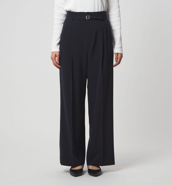 UNITED ARROWS green label relaxing「［size SHORT/TALLあり］パウドレ ワイド パンツ ウォッシャブル ストレッチ」|スラックス|