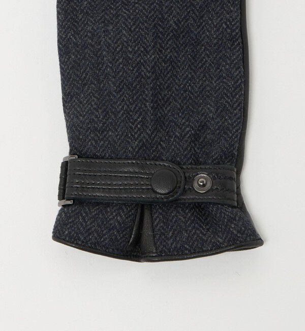 UNITED ARROWS green label relaxing「MOON ムーン ヘリンボーン&times;レザー グローブ -タッチパネル対応-」|手袋|