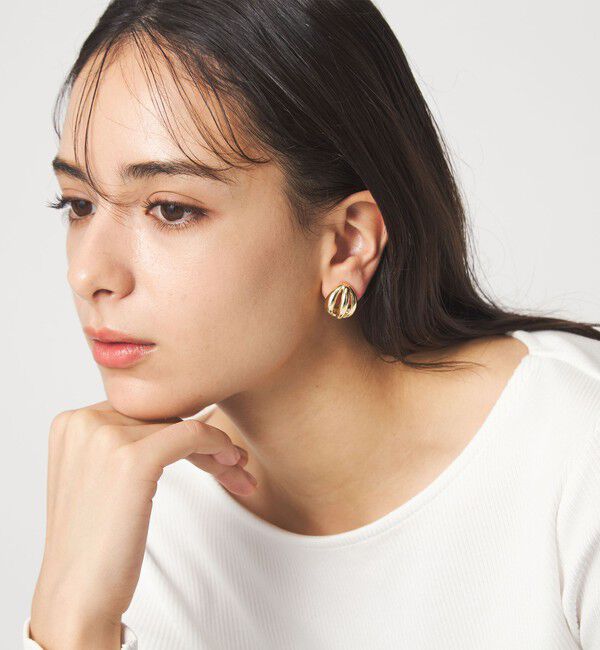 UNITED ARROWS green label relaxing「3ライン ハーフボール イヤリング」|イヤリング|