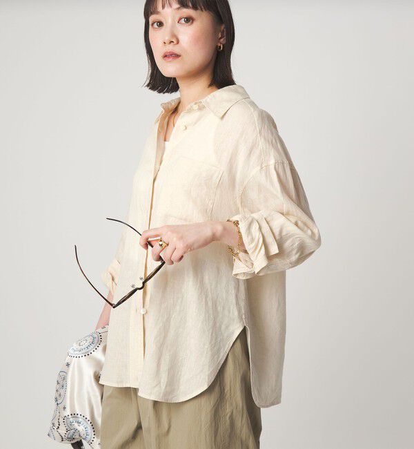 UNITED ARROWS green label relaxing「【結論シリーズ】リネン2WAYシャツ［size SHORTあり］」|シャツ・ブラウス|