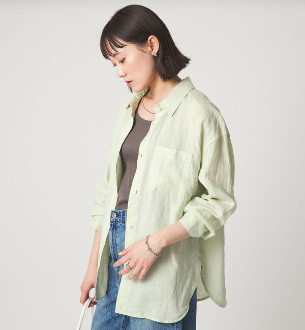 UNITED ARROWS green label relaxing「【結論シリーズ】リネン2WAYシャツ［size SHORTあり］」|シャツ・ブラウス|
