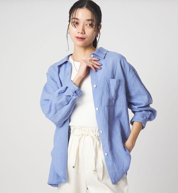 UNITED ARROWS green label relaxing「【結論シリーズ】リネン2WAYシャツ［size SHORTあり］」|シャツ・ブラウス|