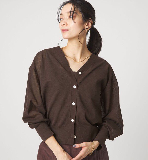 UNITED ARROWS green label relaxing「【結論シリーズ】ビューティーネック2WAYカーデ ウォッシャブル」|カーディガン|